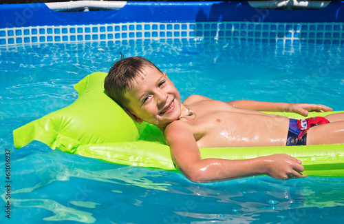 boy in the swimming pool