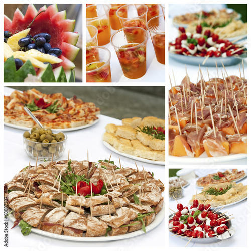 Appetizers buffet collage