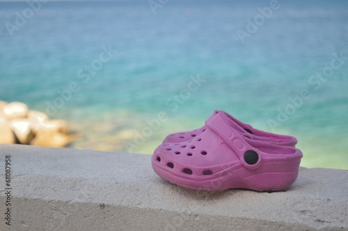 Pink little plastic beach shoe