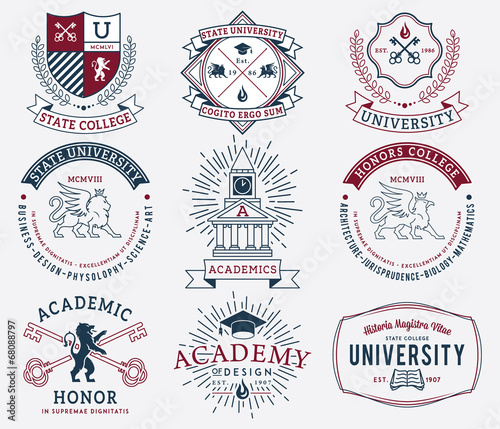 College and University badges 2 colored photo