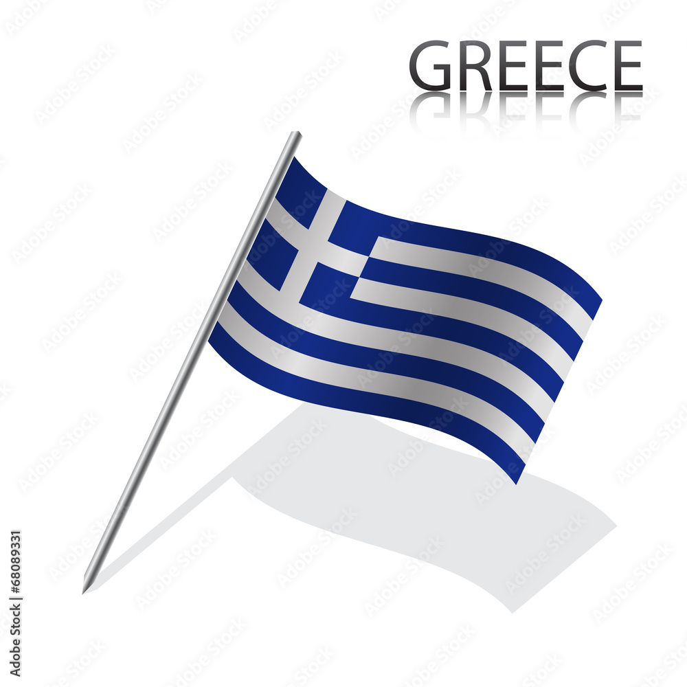 Obraz premium Realistic Greek flag, vector illustration