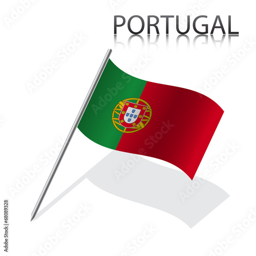 Realistic  Portuguese flag, vector illustration