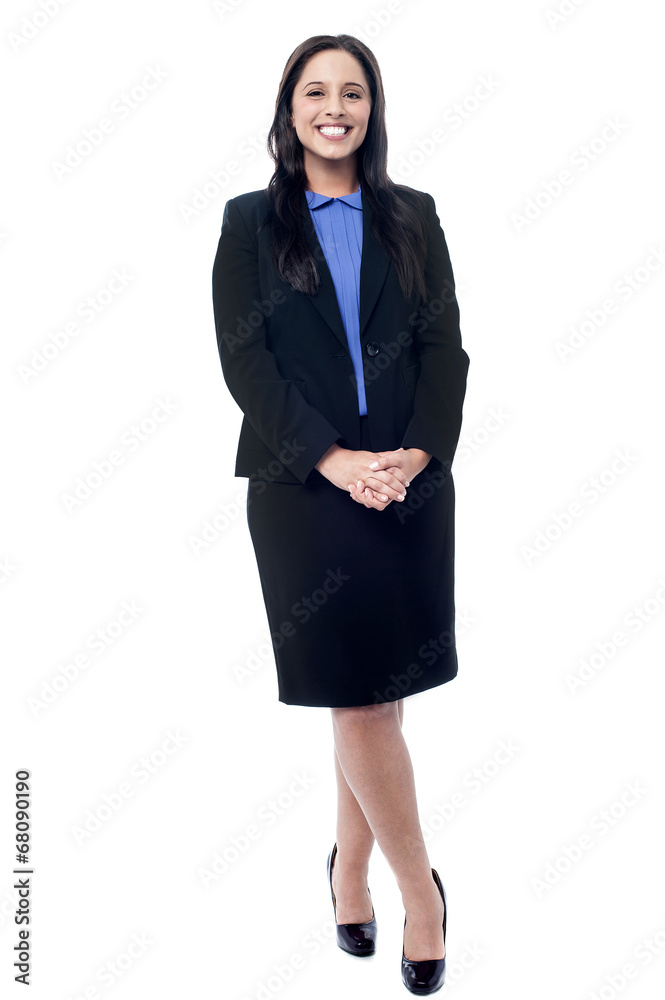 Smiling business woman standing Smiling business woman standing