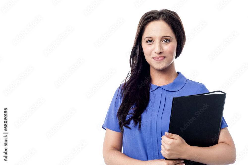 Young woman secretary isolated on white Young woman secretary isolated on white