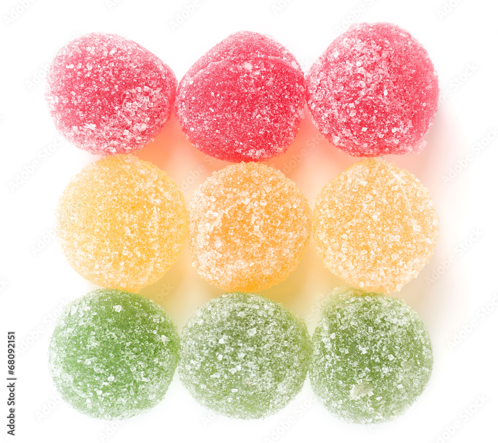 Testy jelly candies isolated on white