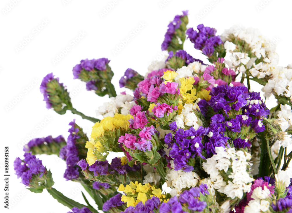 Obraz premium Beautiful bouquet of bright flowers isolated on white