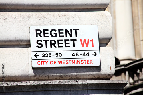 Canvastavla Regent Street sign