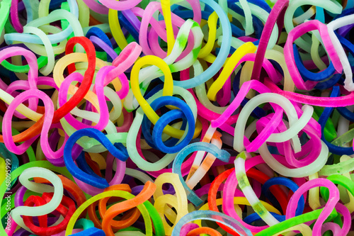 Colorful of elastic loom bands