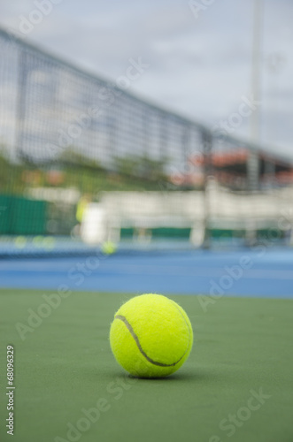 Tennis ball in court