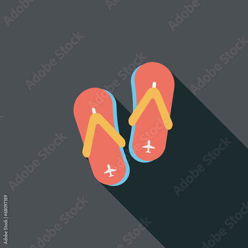 flip flop flat icon with long shadow