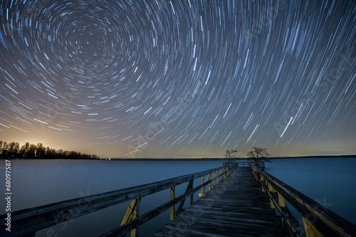 Fotografie, Obraz Spinning Stars over Reelfoot Lake