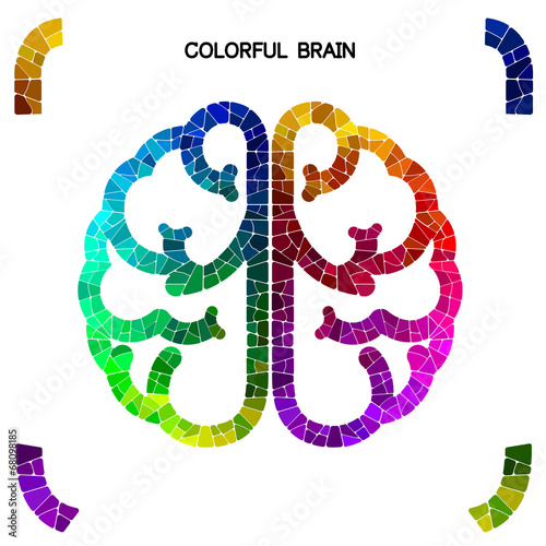 Creative colorful left brain and right brain Idea concept backgr