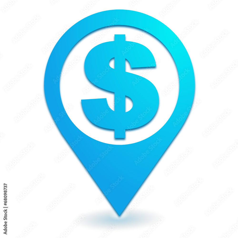 dollar sur symbole localisation bleu dollar sur symbole localisation bleu