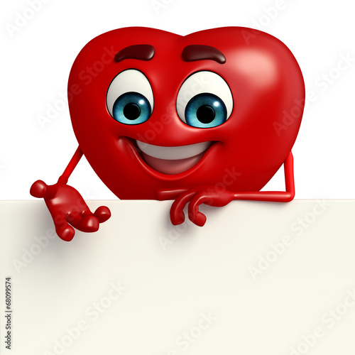 Heart Shape character with sign