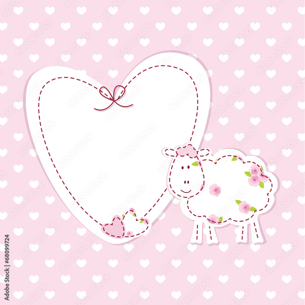 Baby background with sheep Baby background with sheep