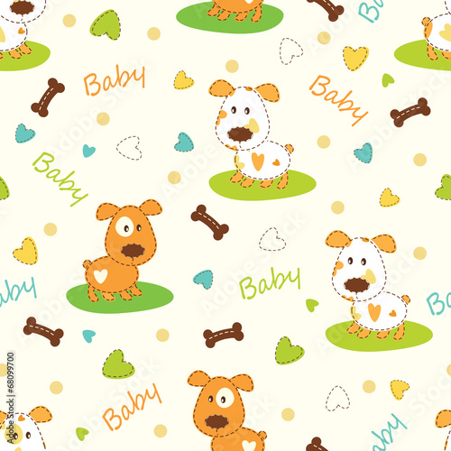 Set of seamless patterns for baby boy