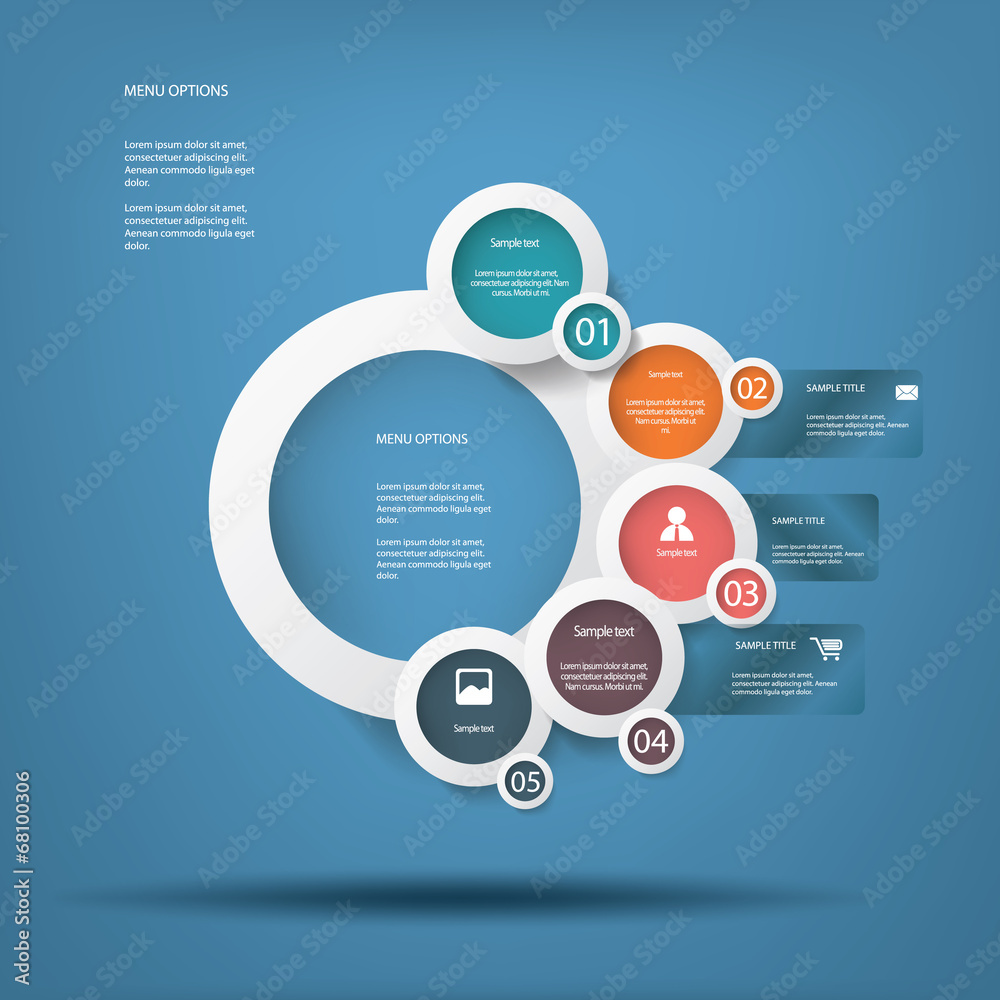Round white infographic elements
