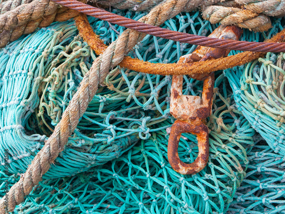 Abstract background with a pile of fishing nets
