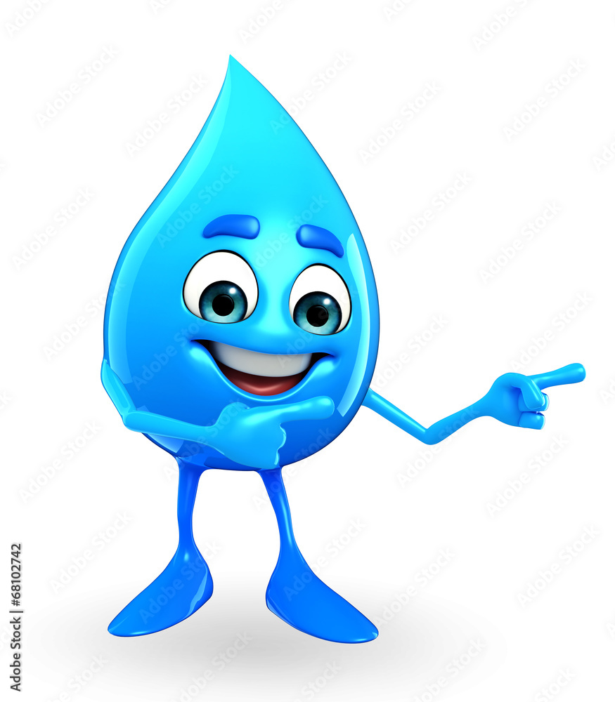 Water Drop Character is pointing Water Drop Character is pointing