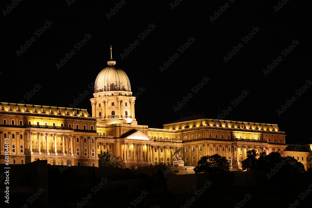 Budapest royal castle by night