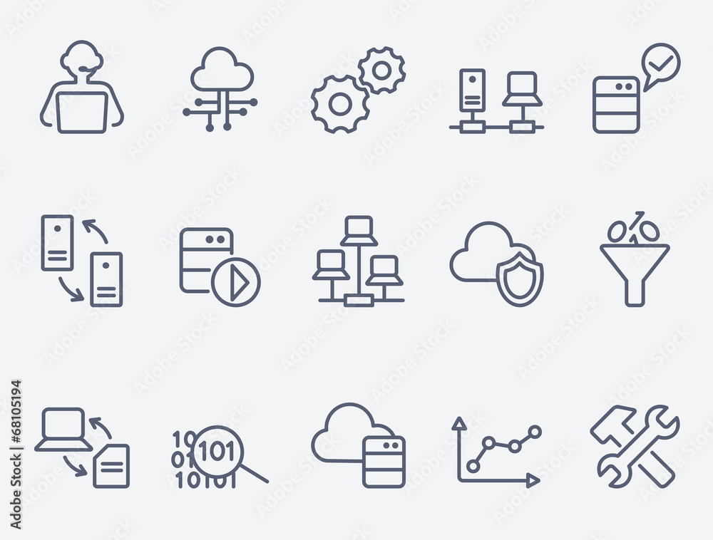 Database analytics icons Database analytics icons