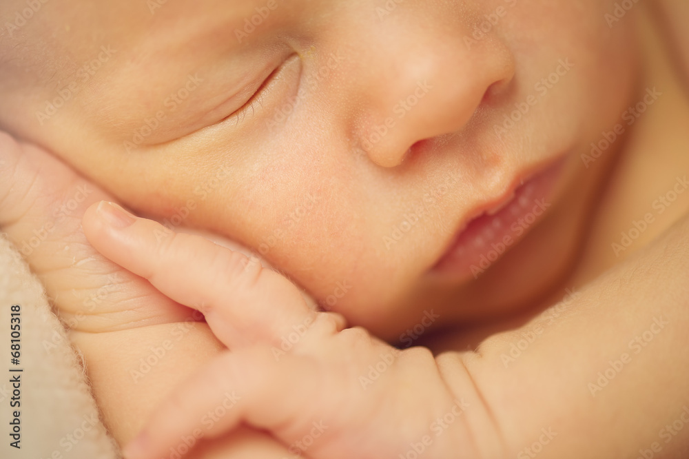 Portrait of Beautiful Naked Newborn