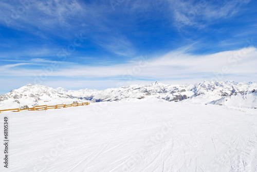 view of skiing area in Paradiski region  France