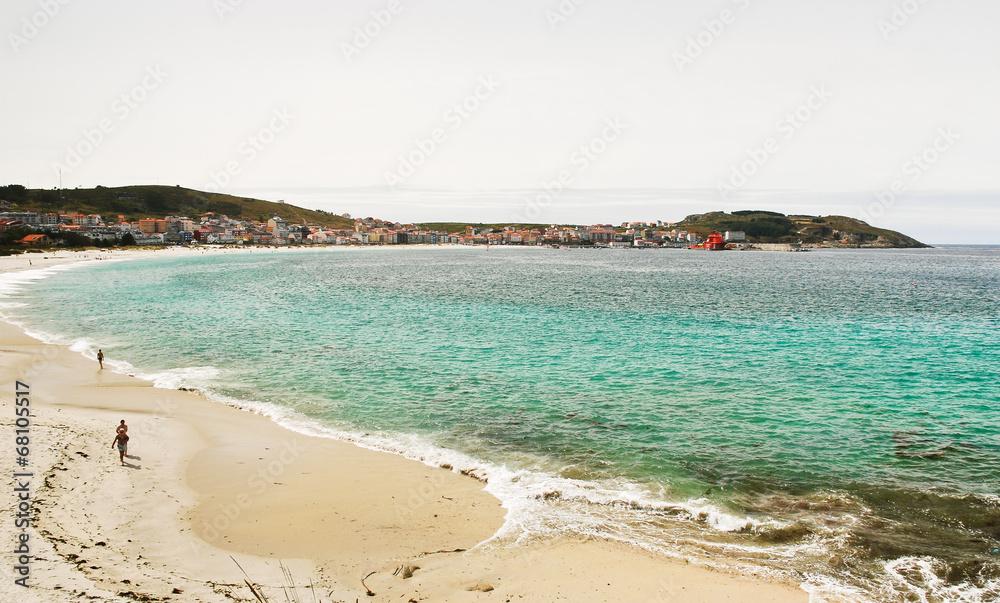 sand beach of Bay of Biscay in Cambados, Spain