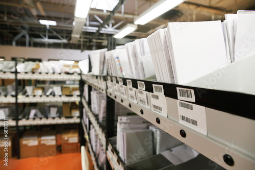 Obraz w ramie documents archives in warehouse