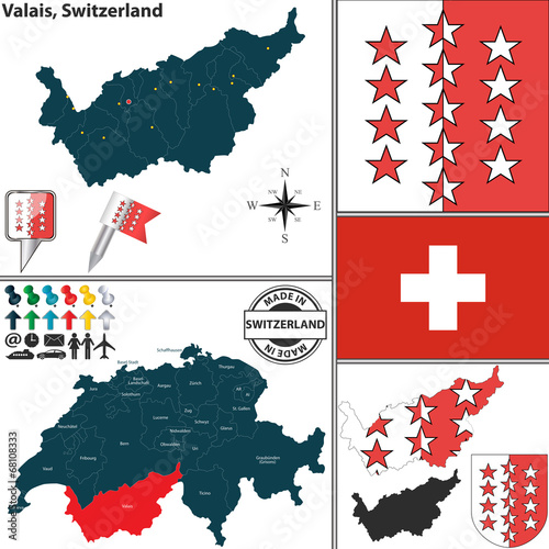 Map of Valais, Switzerland photo