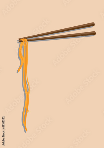 Chinese noodles with chopsticks