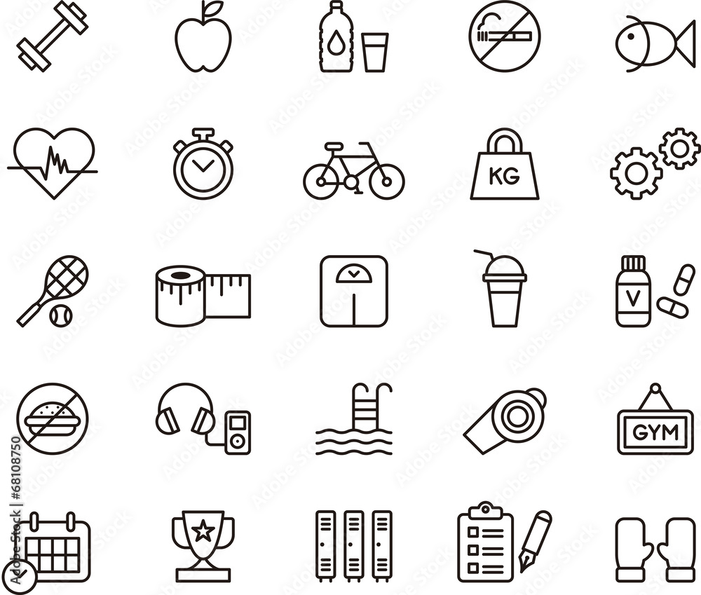 Health Icon Rough Health And Fitness Icons