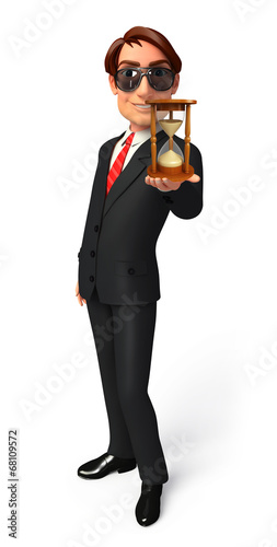 Young Business Man with sand clock