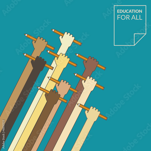 Education for all. Flat design concept for education.