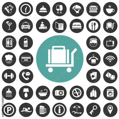 Hotel icons set