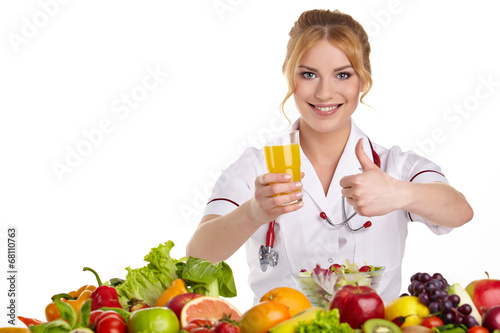 Doctor dietitian recommending healthy food