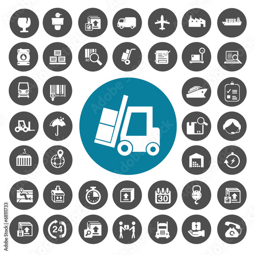 Logistic and Shipping icons set