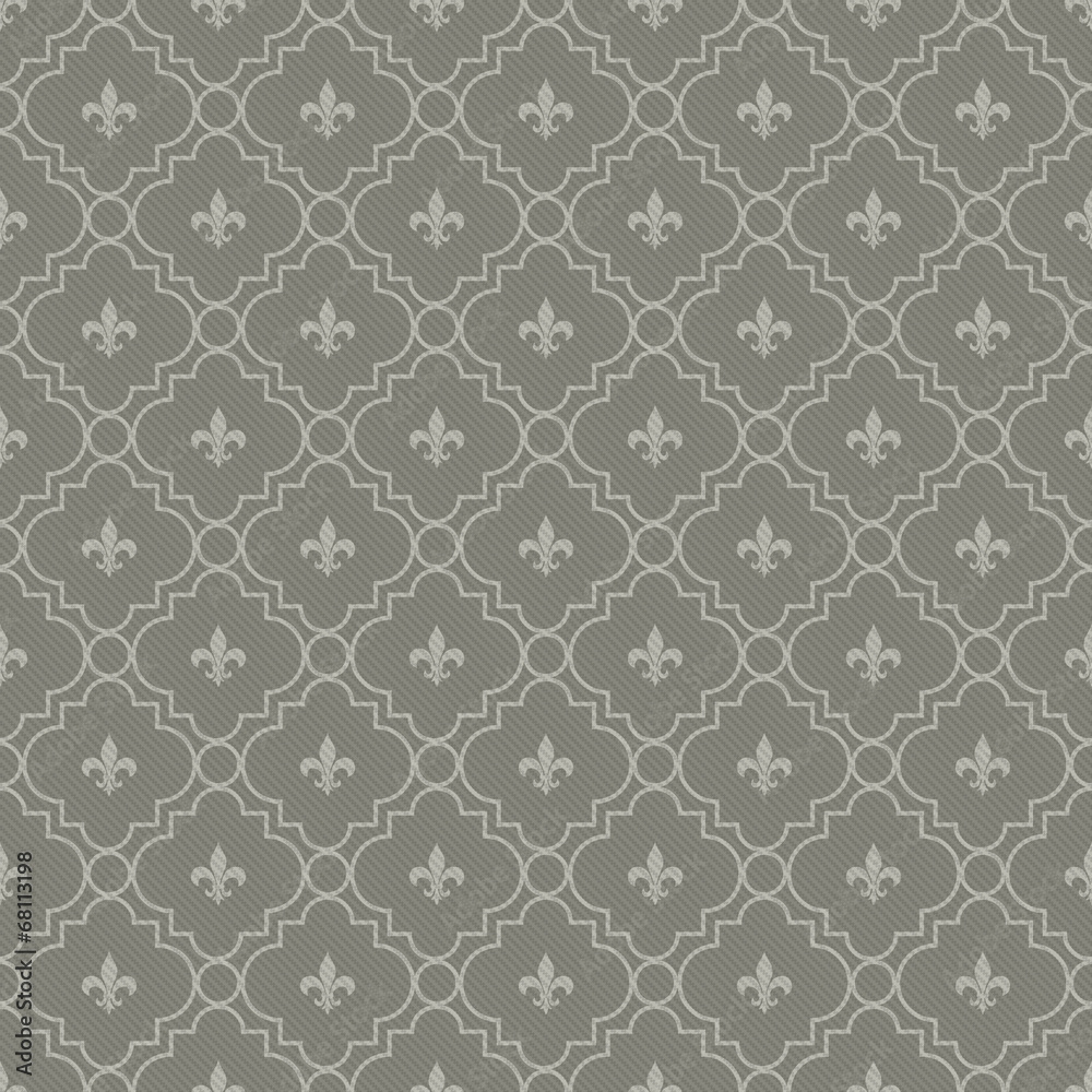 White and Dark Gray Fleur-De-Lis Pattern Textured Fabric Backgro White and Dark Gray Fleur-De-Lis Pattern Textured Fabric Backgro