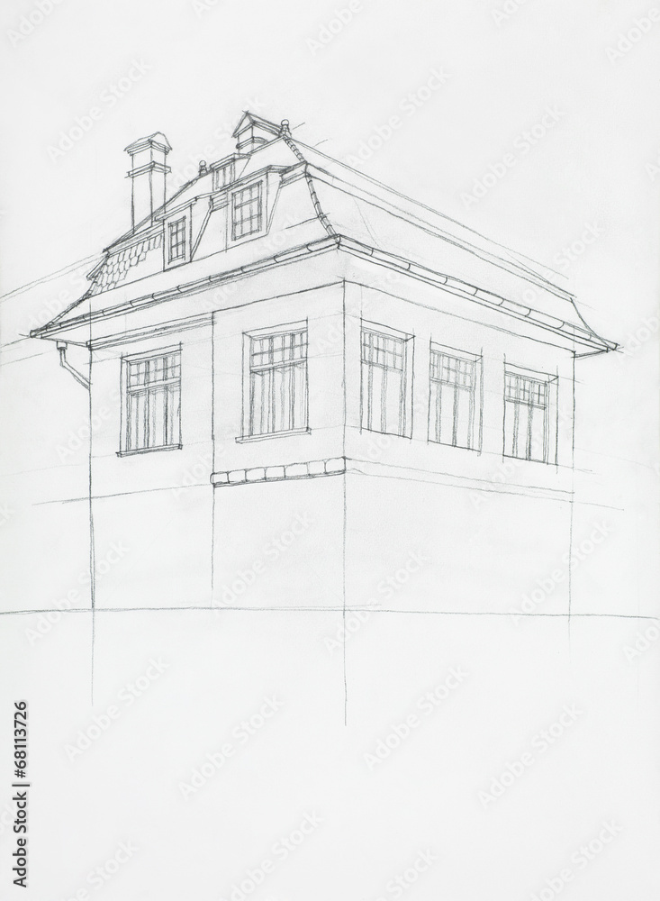 architectural sketch of house