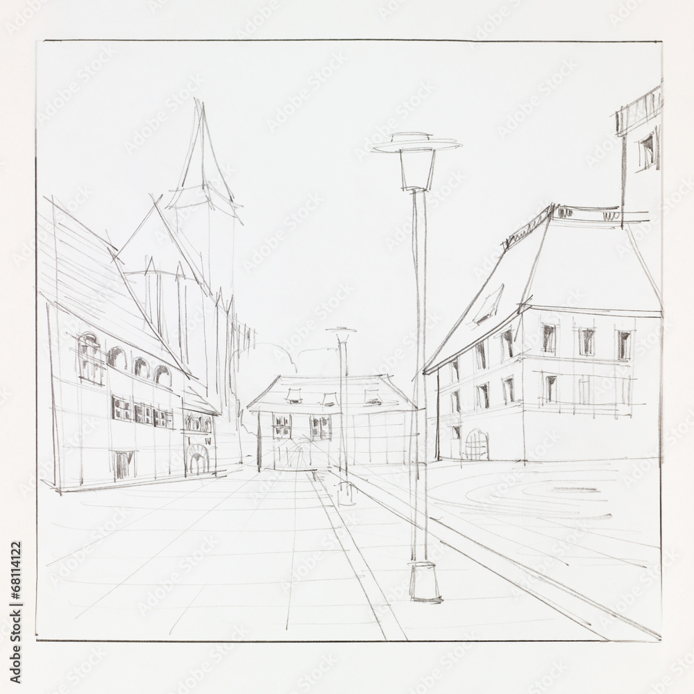 Brasov downtown sketch