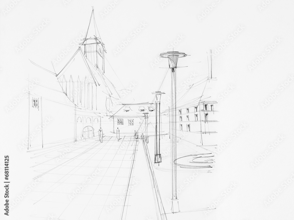 Brasov downtown sketch