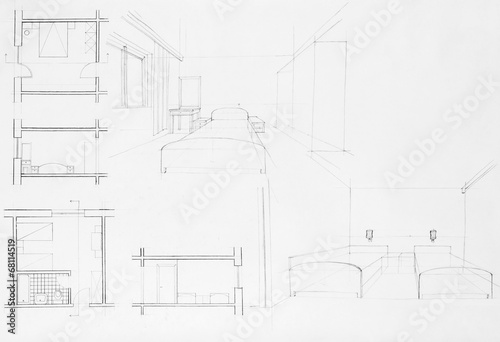architectural blueprint of bedroom © Daco