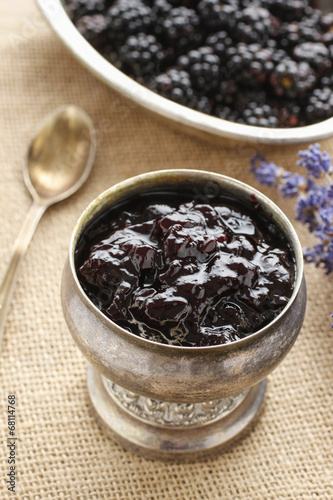 Bowl of blackberry jam