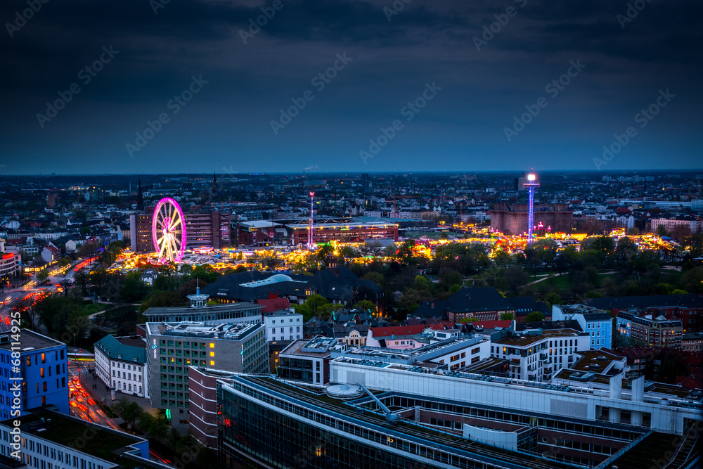 Wunschmotiv: Hamburg bei Nacht von oben #68114925