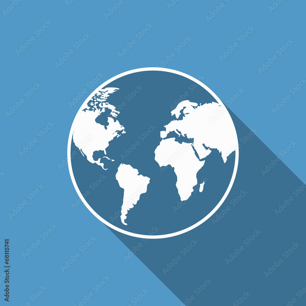 world icon with long shadow world icon with long shadow