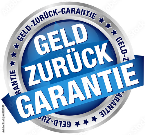 Button Banner "Geld zurück Garantie" blau