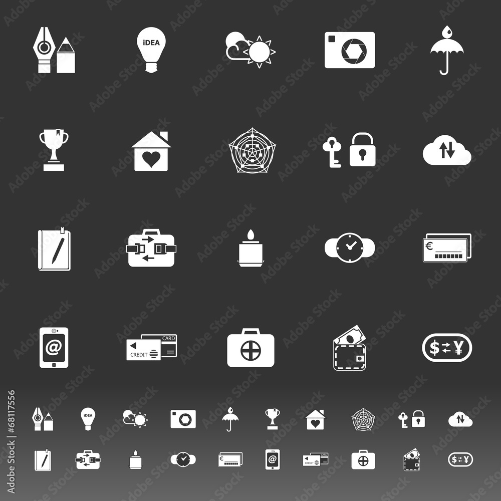 Insurance sign icons on gray background