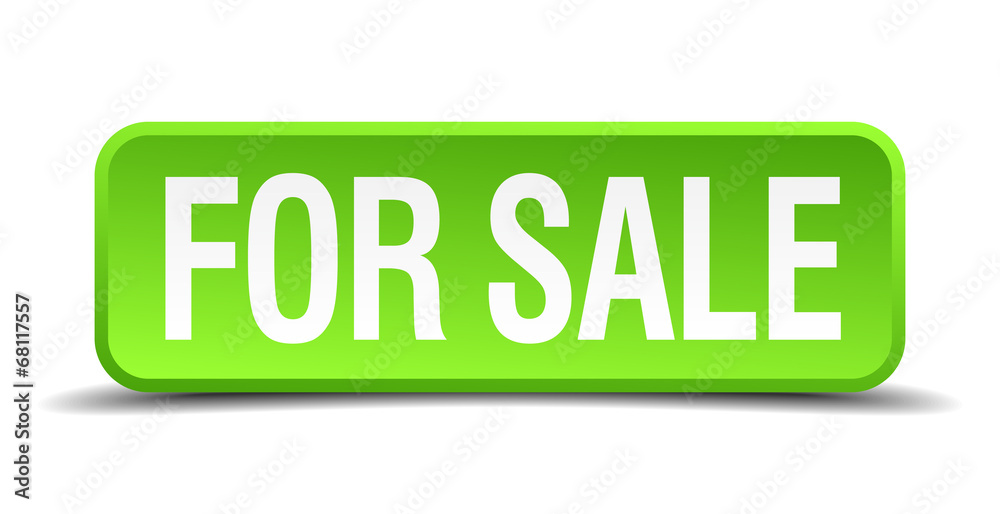 for sale green 3d realistic square isolated button for sale green 3d realistic square isolated button