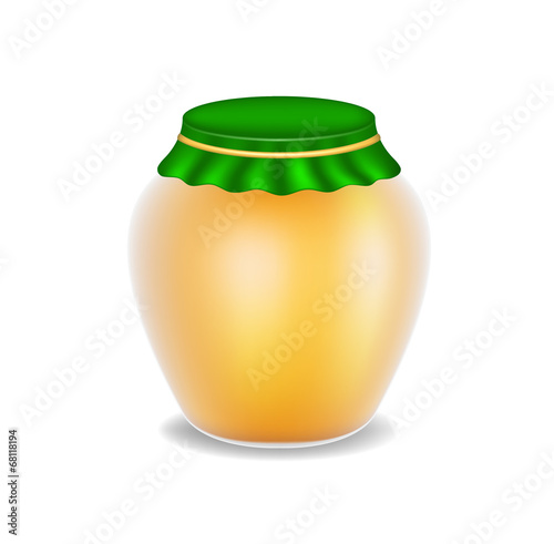 Sweet honey in glass bottle