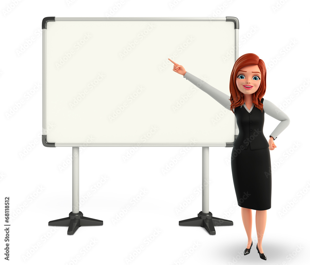 Young Business Woman with display board Young Business Woman with display board